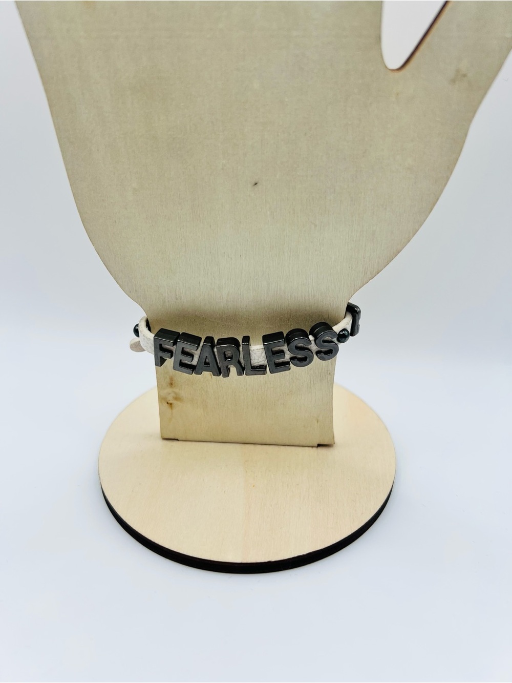 Fearless Silver Letter Bracelet - Women Jewelry Damage to the leather see pics